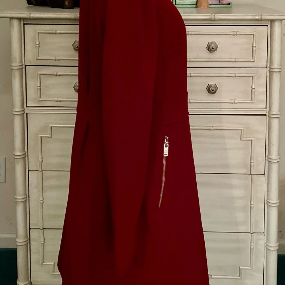 Cherry Red Wool Pea Coat by GUESS - Picture 4 of 12
